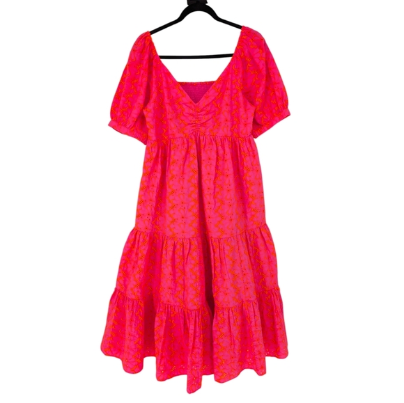 Lilly Pulitzer Kina Midi Dress | Size 8 | Pink Isle Psychedelic Swirl Eyelet - Picture 6 of 15